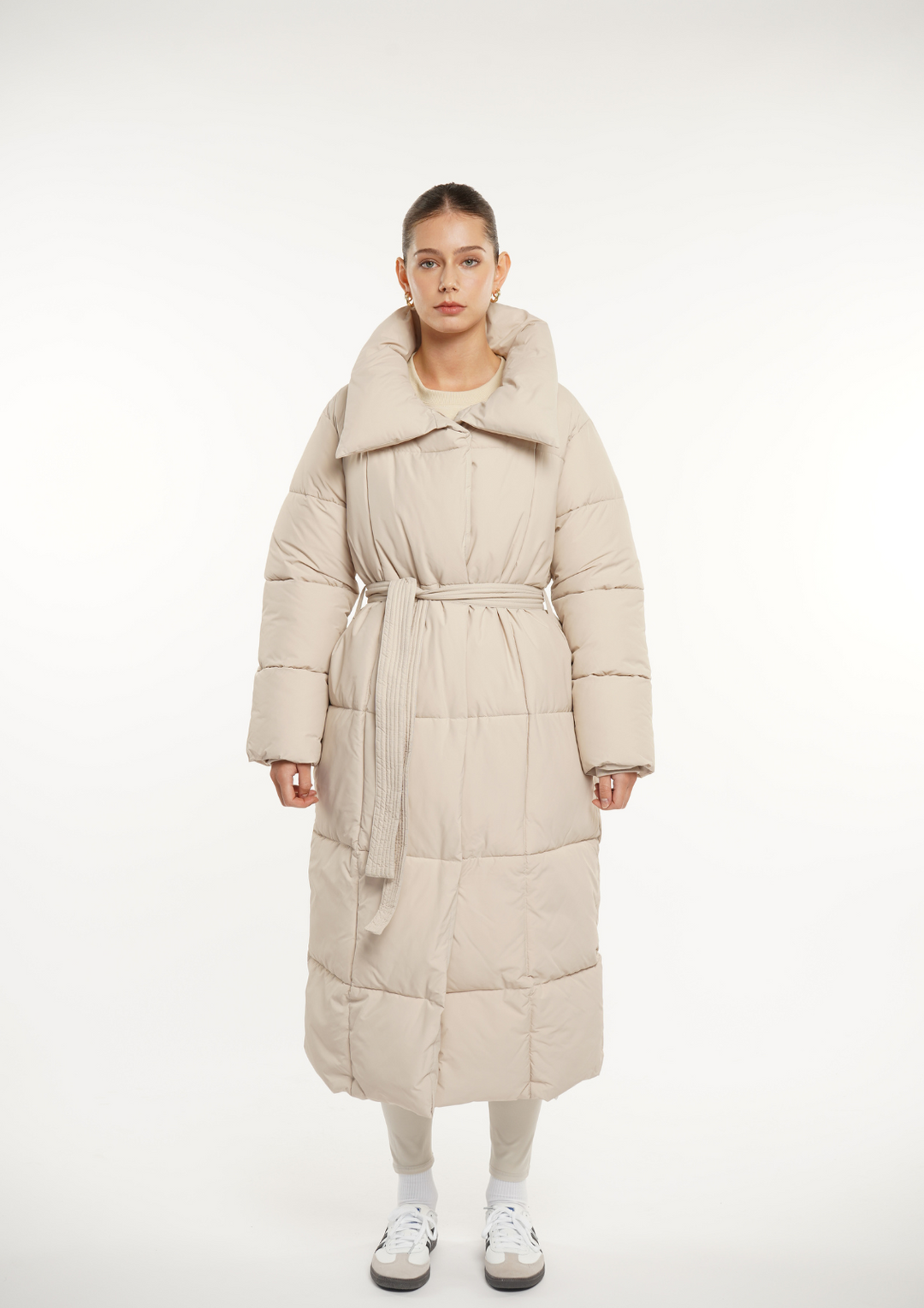 BLAIRE | EXTRA LONG LENGTH BULETED BUTTON PUFFER JACKET