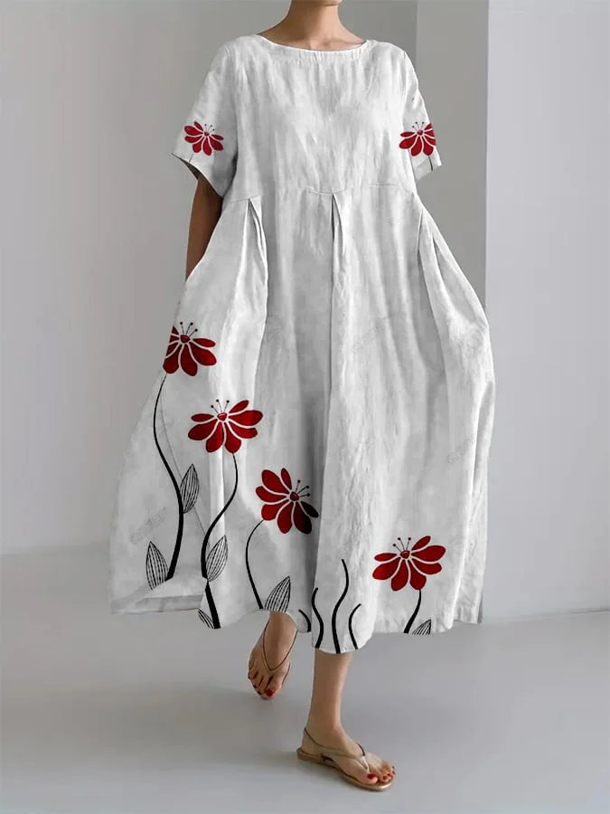 SABRINA - Long Floral Dress with Natural Elegance