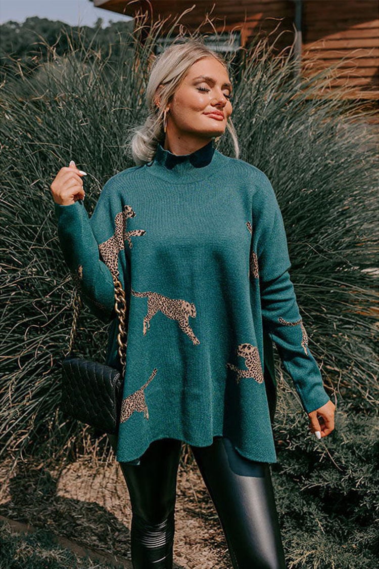 VIDA – CASUAL VINTAGE TIGER & LEOPARD PRINT TOP