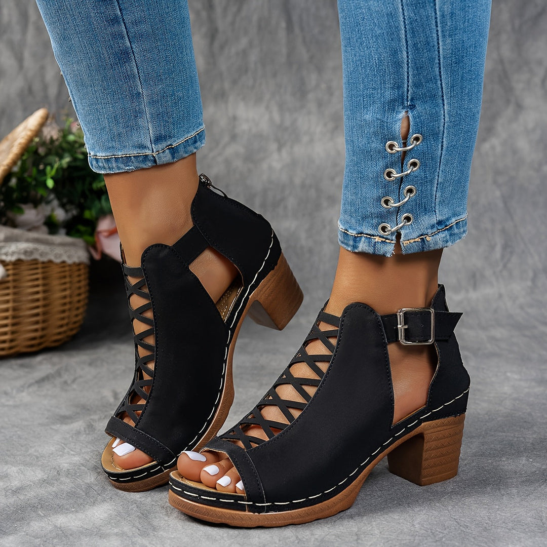 Nessa - Lattice-Heel Sandals