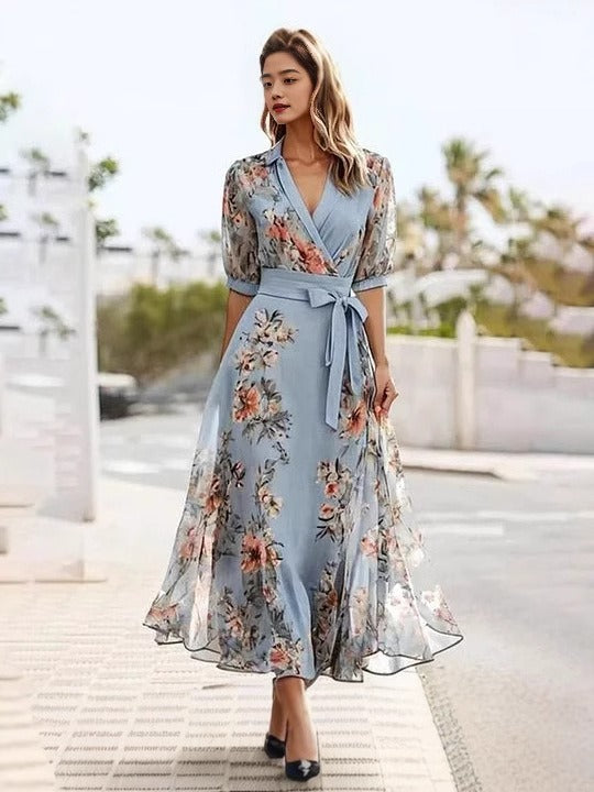 ORIELA – ELEGANT V-NECK DRESS