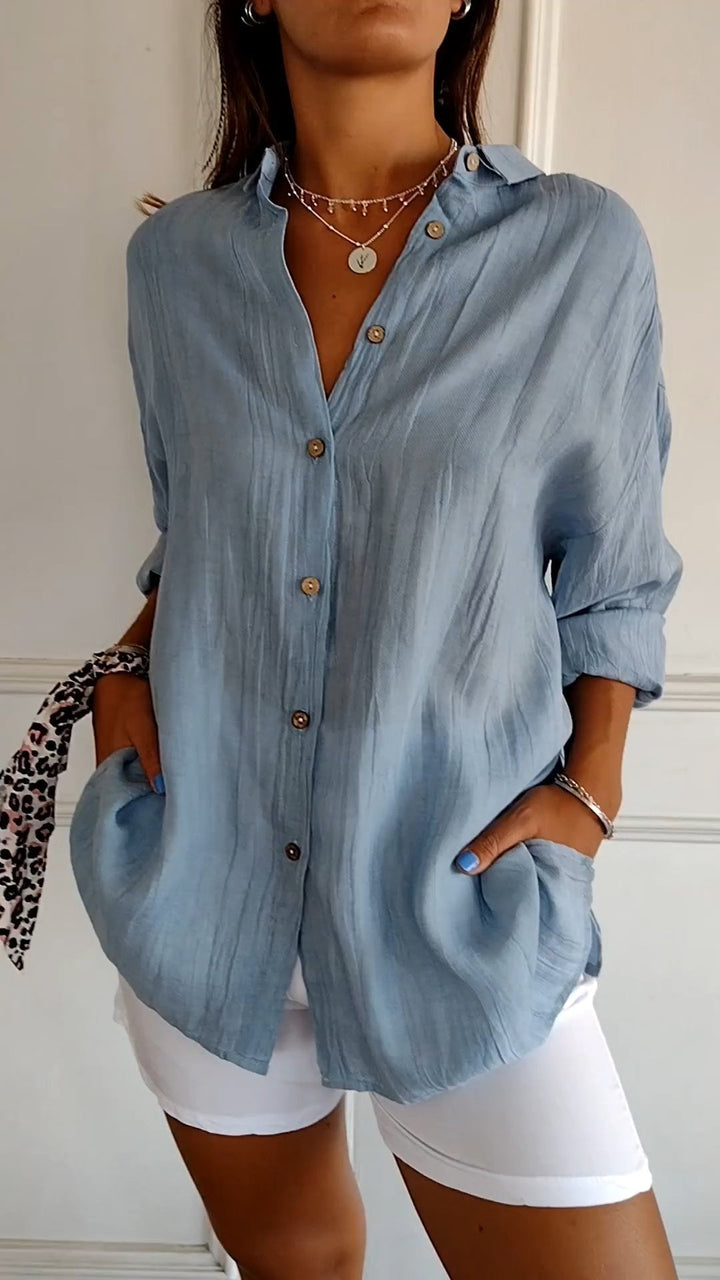Sasha  Elegant Shirt with Pleated Style