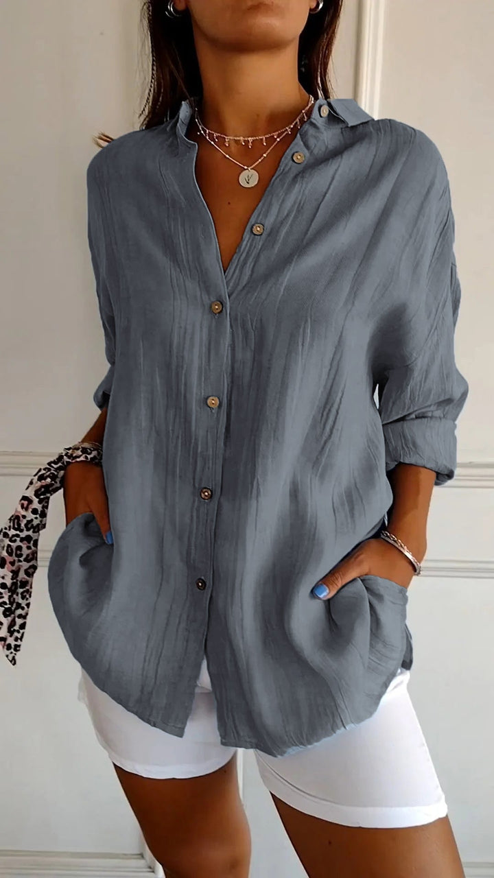 Sasha  Elegant Shirt with Pleated Style