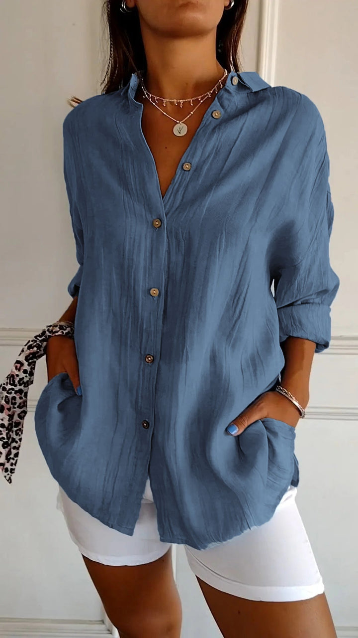 Sasha  Elegant Shirt with Pleated Style