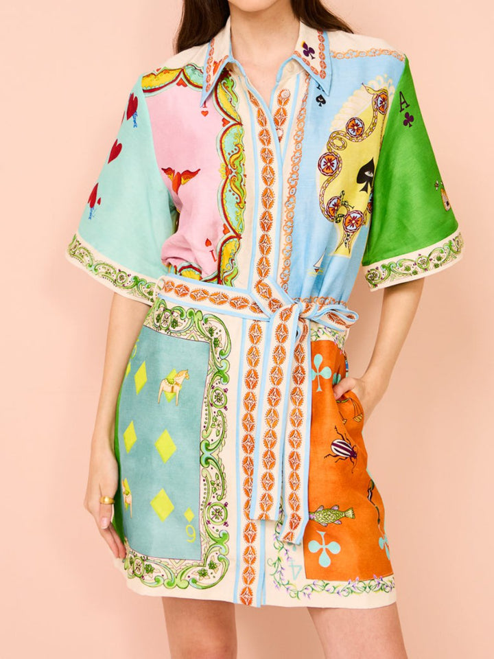 NOEMI – MODERN PRINTED COTTON SHIRT DRESS