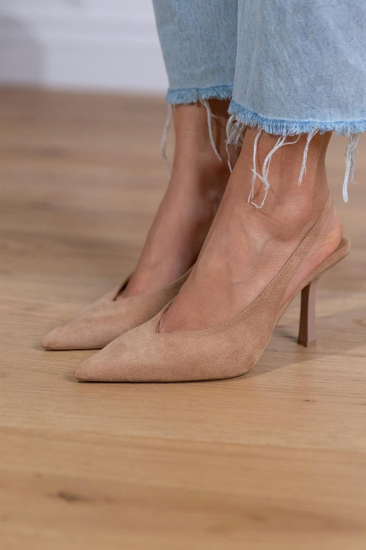 Marlena | Nude Slingback Heels