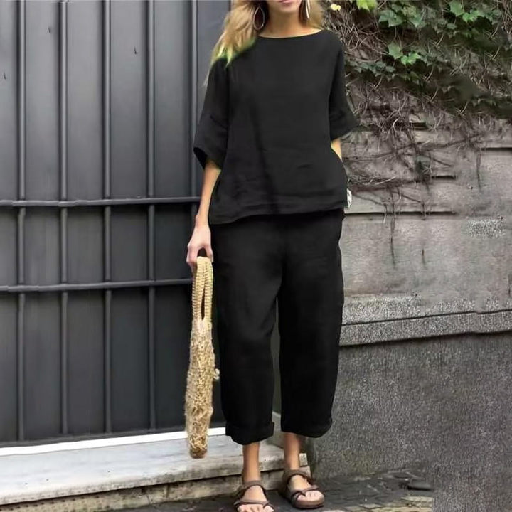 EMMA – CASUAL COTTON-LINEN TWO-PIECE SET